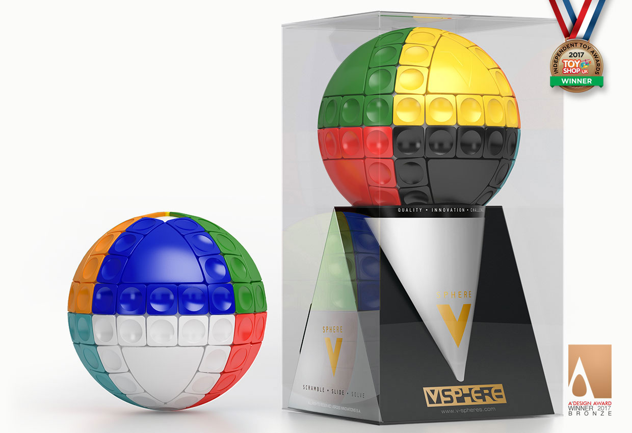 V-SPHERE™ - 3D Sliding Spherical Puzzles - Scramble, Slide, Solve!
